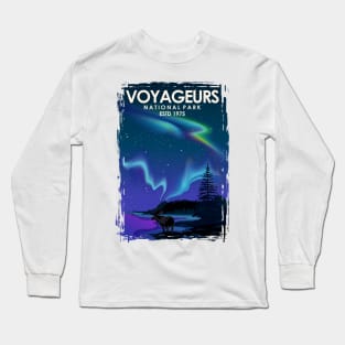 voyageurs national park poster vintage travel art print Long Sleeve T-Shirt